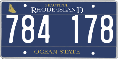 RI license plate 784178