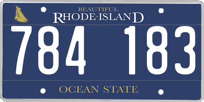 RI license plate 784183