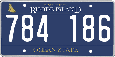 RI license plate 784186