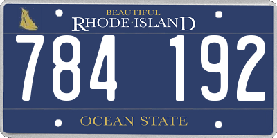RI license plate 784192