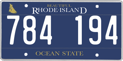 RI license plate 784194