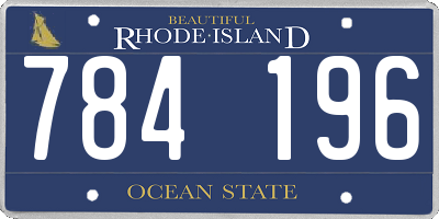 RI license plate 784196