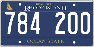 RI license plate 784200