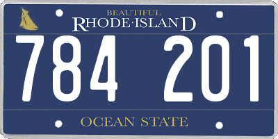 RI license plate 784201