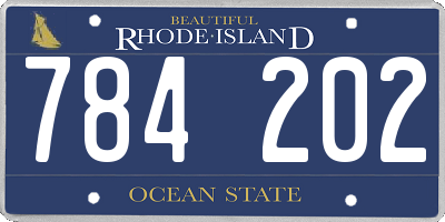 RI license plate 784202