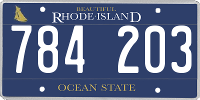 RI license plate 784203