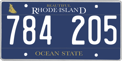 RI license plate 784205
