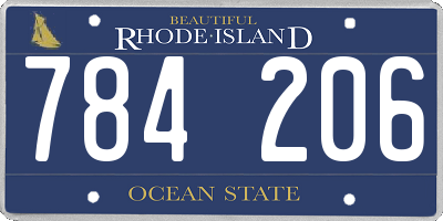 RI license plate 784206