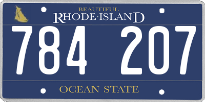 RI license plate 784207