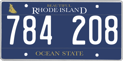RI license plate 784208