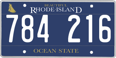 RI license plate 784216