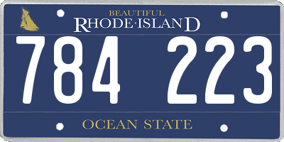 RI license plate 784223