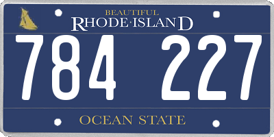 RI license plate 784227