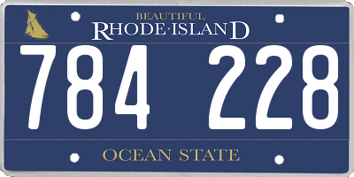 RI license plate 784228