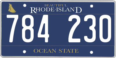 RI license plate 784230