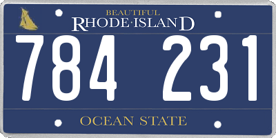 RI license plate 784231
