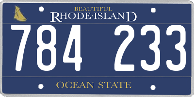 RI license plate 784233