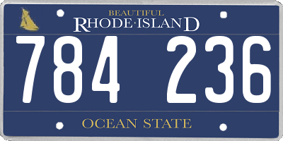 RI license plate 784236