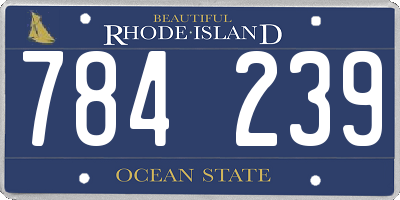 RI license plate 784239