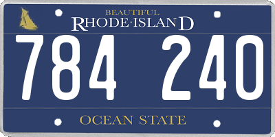RI license plate 784240