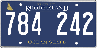 RI license plate 784242