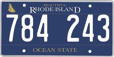 RI license plate 784243