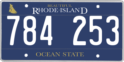 RI license plate 784253