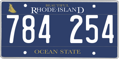 RI license plate 784254