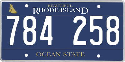 RI license plate 784258