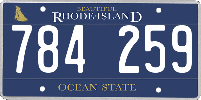 RI license plate 784259