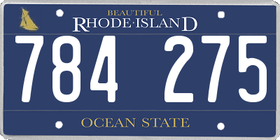 RI license plate 784275