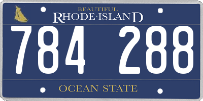 RI license plate 784288