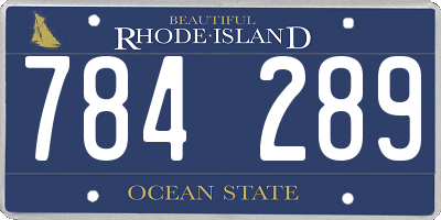 RI license plate 784289