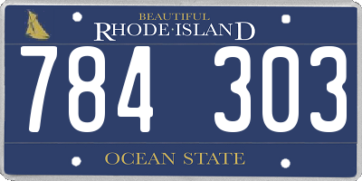 RI license plate 784303