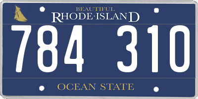 RI license plate 784310