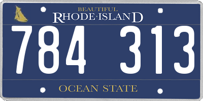 RI license plate 784313