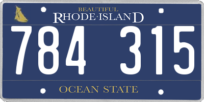 RI license plate 784315