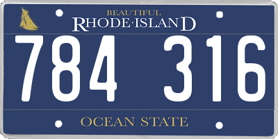 RI license plate 784316