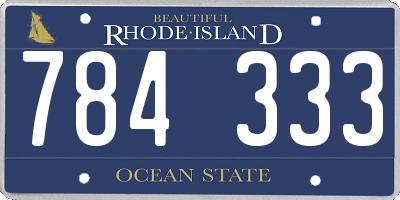 RI license plate 784333