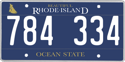 RI license plate 784334