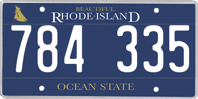 RI license plate 784335