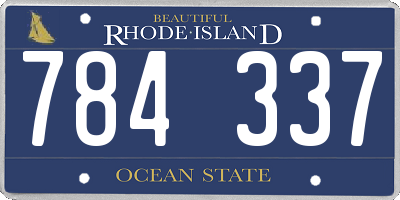 RI license plate 784337