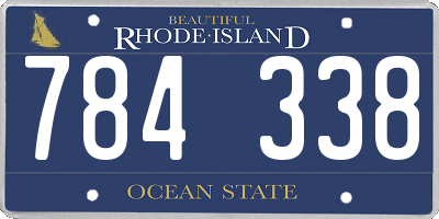 RI license plate 784338