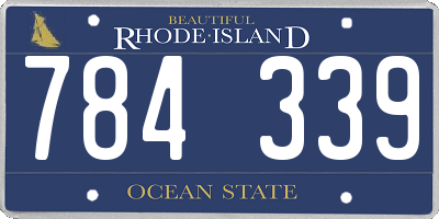 RI license plate 784339