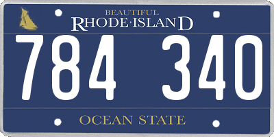 RI license plate 784340