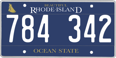RI license plate 784342