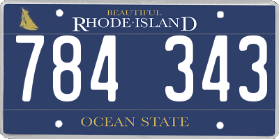 RI license plate 784343