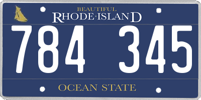 RI license plate 784345