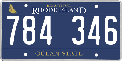 RI license plate 784346