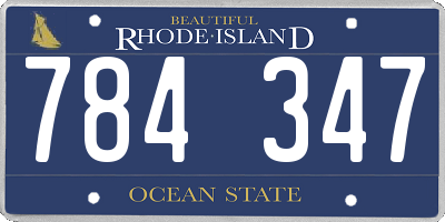 RI license plate 784347